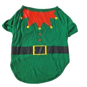 North Pole Trading Co Christmas Elf Dog Shirt Size Large Green Red Holiday